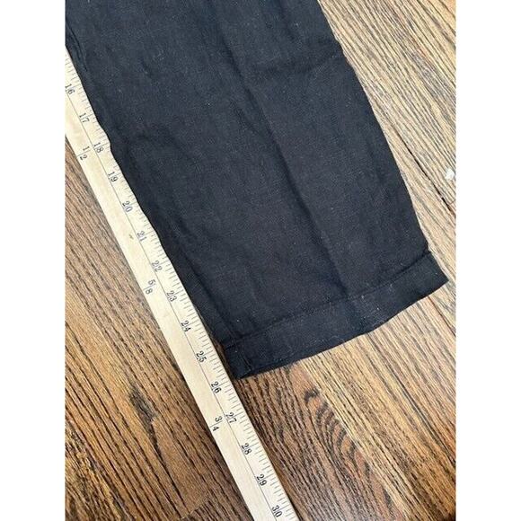 Mate The Label Linen Jumpsuit Long Sleeves Button Front Pockets Black Small NEW - Picture 3 of 9